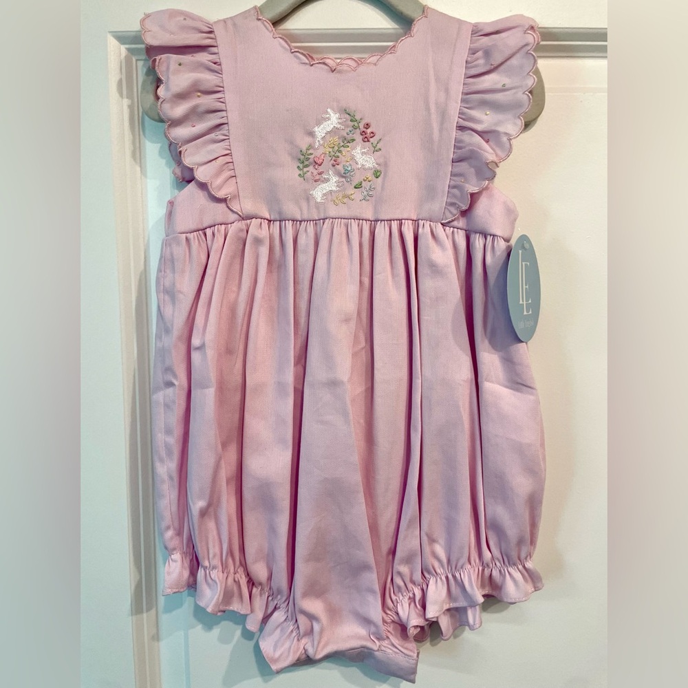 Little English Embroidered Bunny Bubble NWT